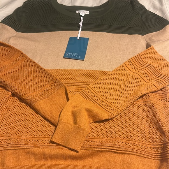 NWT Market & Spruce Colorblock Lightweight Pullover Sweater size LARGE - Picture 12 of 13